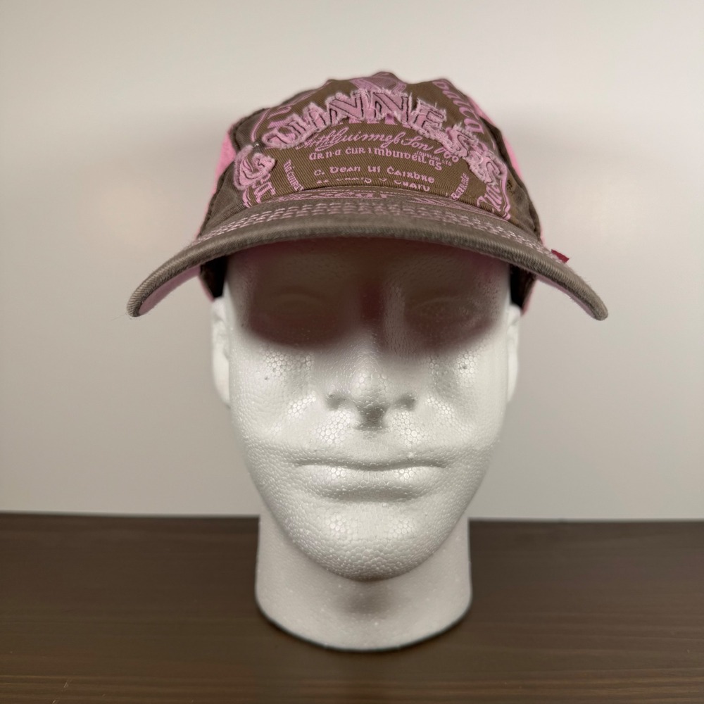 Guinness Distressed Baseball Cap Gaelic Harp Adjustable Hat Pink Brown Snapback